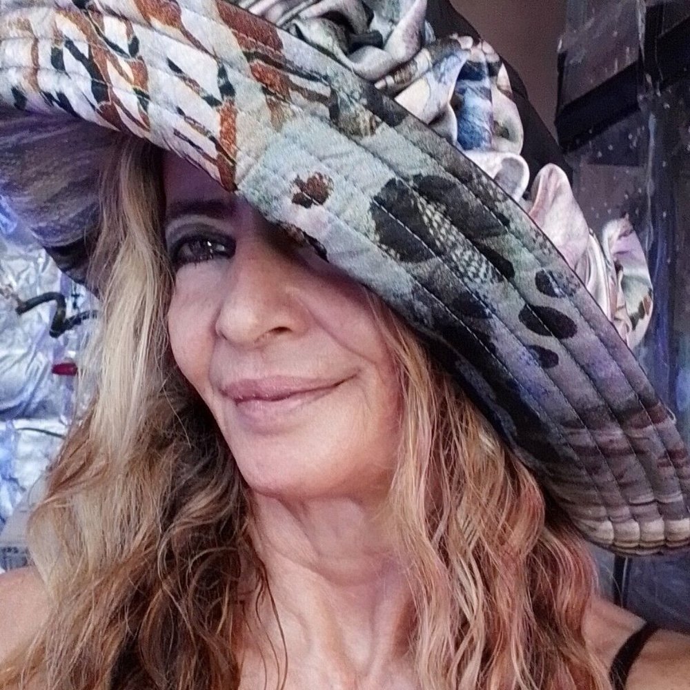 Peackock And Black Silk One Of Kind Hat Large Rim That Stays Up P